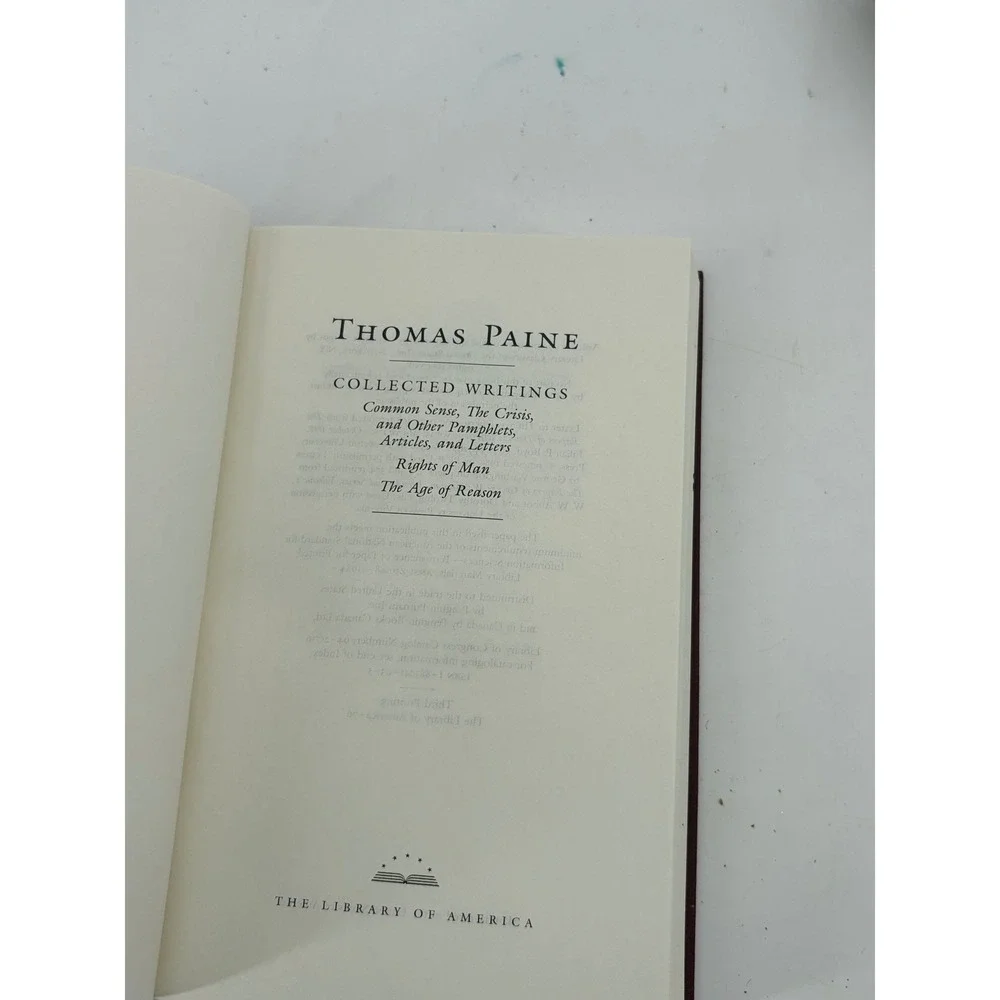 The Library of America Thomas Paine Collected Writings Hardcover Maroon Slipcase
